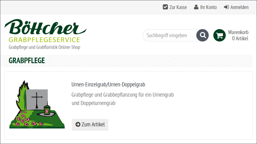 Bestellplattform Grabpflege
